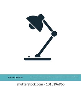 Desktop Lamp Icon Vector Logo Template Illustration Design. Vector EPS 10.