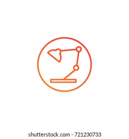 Desktop lamp  icon.gradient illustration isolated vector sign symbol