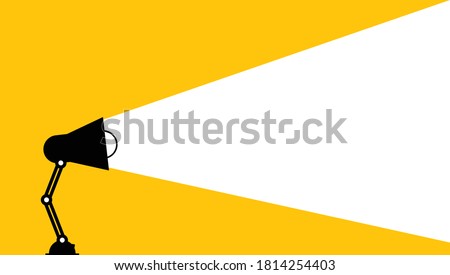 Desktop lamp lighting white space. Creative thinking ideas brain innovation concept