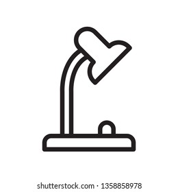 Desktop lamp, table lamp icon in trendy outline style design. Vector graphic illustration. Lamp icon for website design, logo, and ui. Editable vector stroke. EPS 10.