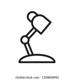 Desktop lamp, table lamp icon in trendy outline style design. Vector graphic illustration. Lamp icon for website design, logo, and ui. Editable vector stroke. EPS 10.