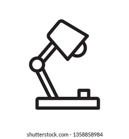Desktop lamp, table lamp icon in trendy outline style design. Vector graphic illustration. Lamp icon for website design, logo, and ui. Editable vector stroke. EPS 10.