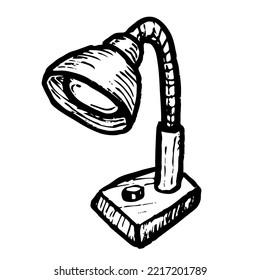 Desktop lamp vector illustration on white background