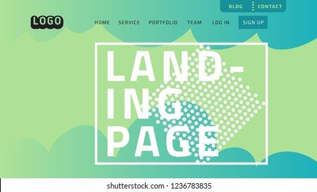 Desktop Landing Page For Web Website Template Design Example Front End Vector Graphic