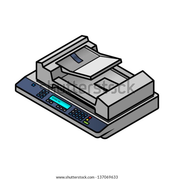 Desktop Large Format Networked Scanner Cut Stock Vector Royalty