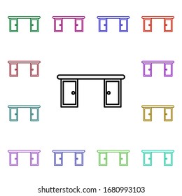 Desktop line multi color style icon. Simple thin line, outline vector of home things icons for ui and ux, website or mobile application