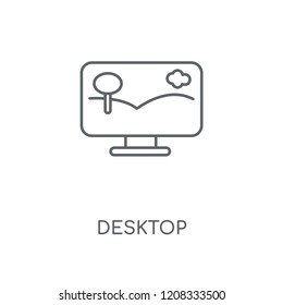Desktop linear icon. Desktop concept stroke symbol design. Thin graphic elements vector illustration, outline pattern on a white background, eps 10.