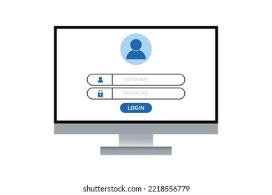 Ilustración vectorial del concepto de inicio de sesión en escritorio