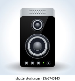 Desktop loudspeaker realistic vector icon