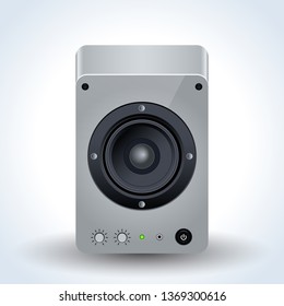 Desktop loudspeaker realistic vector icon