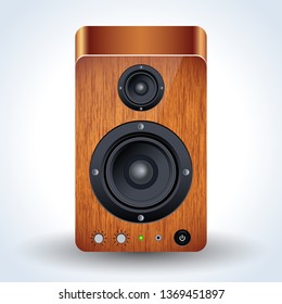 Desktop loudspeaker realistic vector icon