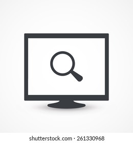 Desktop and magnifying glass