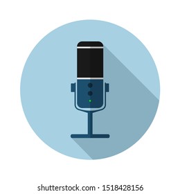 
Desktop Microphone Flat Icon - From the set of multimedia, camera and photo icons. Vector illustration in a simple style with a falling shadow. 10 eps.