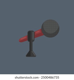 desktop microphone in flat vector design.