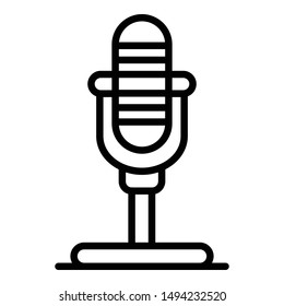 Desktop microphone icon. Outline desktop microphone vector icon for web design isolated on white background