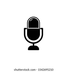 Desktop microphone icon. Outline desktop microphone vector icon for web design isolated on white background