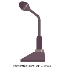 Desktop-Mikrofon, Vektorgrafik-Illustration einzeln auf weißem Hintergrund.