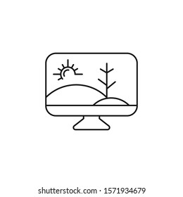 desktop - minimal line web icon. simple vector illustration. concept for infographic, website or app.