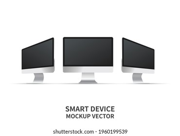 Desktop mockup. Smart device vector.