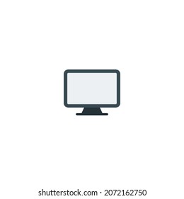 desktop monitor flat icon vector, Web interface icon 