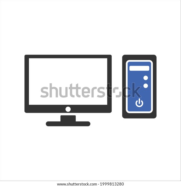 desktop monitor icon design\
vector