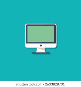 Desktop Monitor Icon in Flat Style.