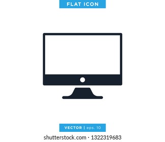 Desktop Monitor Icon Vector Design Template