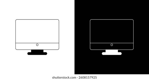 Desktop monitor line icon isolated on white background. sign. symbol. logo. eps