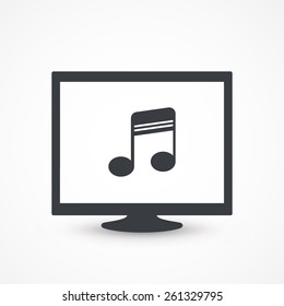 Desktop and musical note