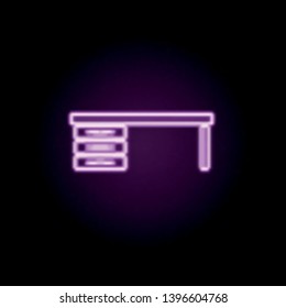 Desktop neon icon. Elements of furniture set. Simple icon for websites, web design, mobile app, info graphics