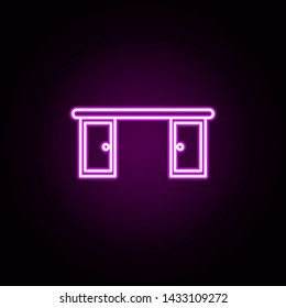 Desktop neon icon. Elements of home things set. Simple icon for websites, web design, mobile app, info graphics