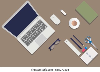 Desktop with Objects Seen from Above