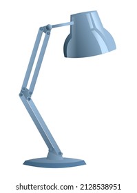 Desktop office floor lamp. Modern minimalist torchere design. For work table. Cartoon style. Object isolated on white background. Vector.