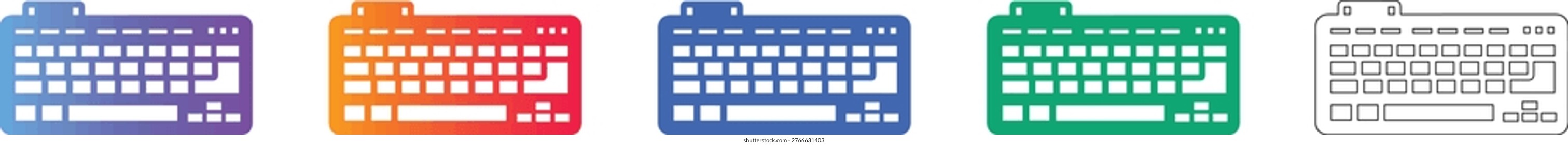Desktop Office Keyboard Icon Set Vector vol 1977