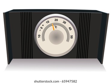 Desktop office thermometer on a white background