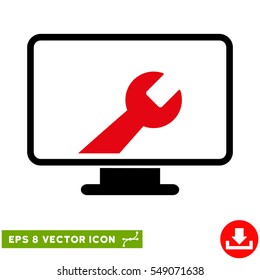 Desktop Options EPS vector icon. Illustration style is flat iconic bicolor intensive red and black symbol on white background.