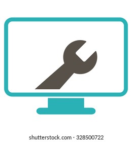 Desktop Options vector icon. Style is bicolor flat symbol, grey and cyan colors, rounded angles, white background.