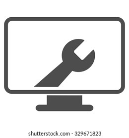 Desktop Options vector icon. Style is flat symbol, gray color, rounded angles, white background.