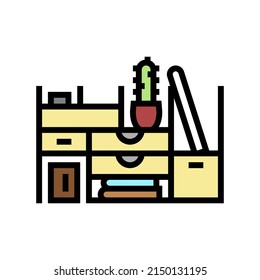 desktop organizer color icon vector. desktop organizer sign. isolated symbol illustration