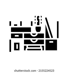 desktop organizer glyph icon vector. desktop organizer sign. isolated contour symbol black illustration