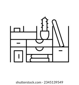 desktop organizer line icon vector. desktop organizer sign. isolated contour symbol black illustration