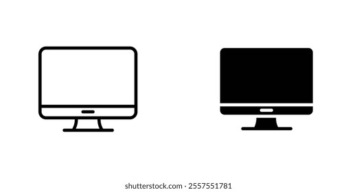 Desktop outlined and solid icon vector collection.