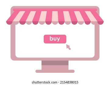 desktop with parasol ecommerce icon