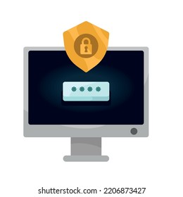 desktop with password access icon