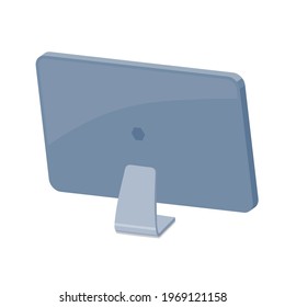 Desktop PC Back Angle.Vector Illustration That Is Easy To Edit.