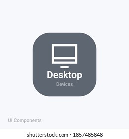 desktop pc computer monitor fully editable vector icon referring 24x24 pixel grid with the material design system for app design projects.