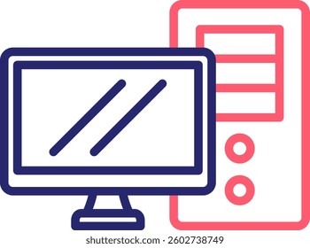 Desktop Pc Icon Color Vector Illustration