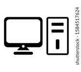 desktop pc icon design vector template