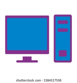 desktop pc icon design vector template