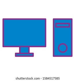 desktop pc icon design vector template